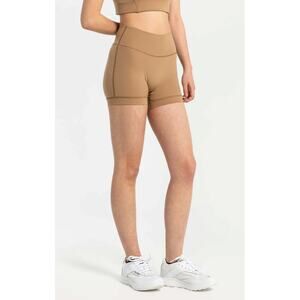 District Vision Women's Shala Yoga Short Tights in Sand Brown Size Large